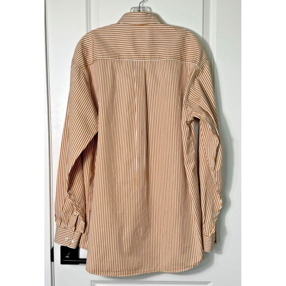 Cinch striped long sleeve button down shirt Mens Large gold & white - Picture 2 of 9